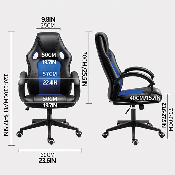 Ergonomic Office Gaming Computer Desk Chair Comfortable Leather Home Chair with Reclining Rocking Feature Modern Stylish PU Leather Chair for Study Work and Gaming Executive Living Room Bedr