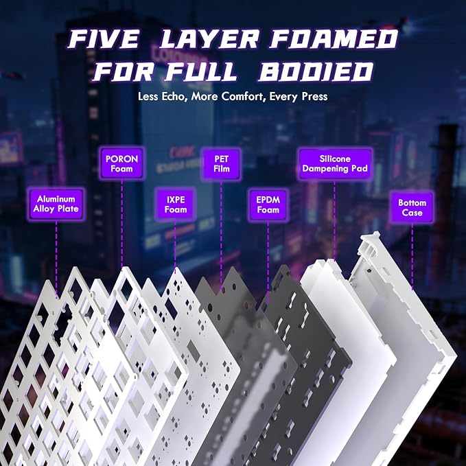 ATTACK SHARK R85HE Wired 75% Hall Effect Rapid Trigger Mechanical RGB Gaming Keyboard with 8K Polling0.05mm RT Accuracy0.08MS LatencyMagnetic Switch5Layer Sound DampedDriver for PC(White Contour)