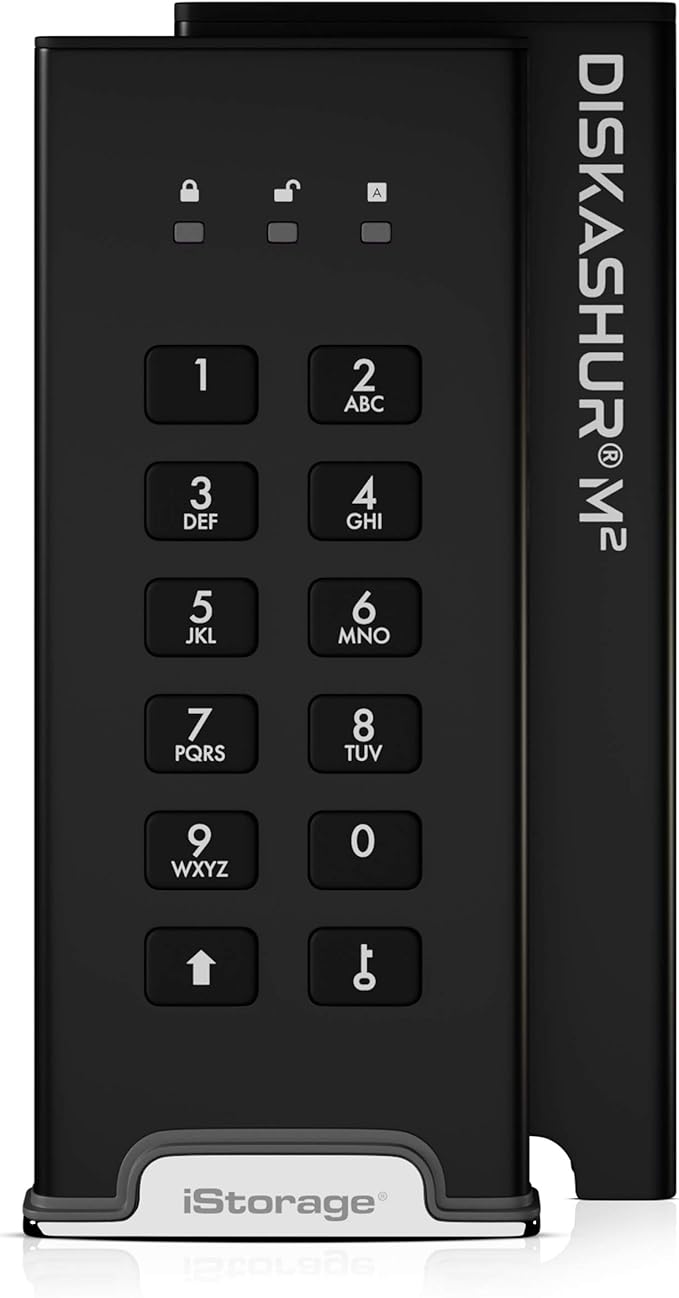 iStorage diskAshur M2 240GB | PIN authenticated Hardware encrypted USB 3.2 Portable SSD | Ultra-Fast | FIPS Compliant | Rugged &amp Portable