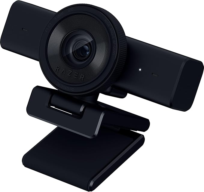Razer Kiyo V2 X Streaming Webcam: 1440p 60 FPS - Auto Focus - Built-in Microphone - Wide Angle Lense - Integrated Privacy Shutter - Works with OBS Xsplit Streamlabs Discord Zoom Teams - Black