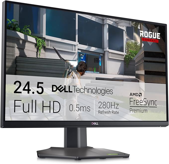 Dell G2524H Gaming Monitor - 24.5-inch FHD (1920x1080) 280Hz 0.5Ms Display AMD FreeSync+NVIDIA G-SYNC Adaptive Sync Technology Height/Pivot/Swivel/Tilt Adjustability - Black (Renewed)