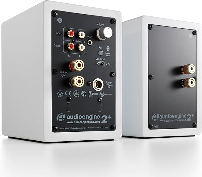 Audioengine A2 White Computer Speakers with 210W S6 Subwoofer and DS1M Stands