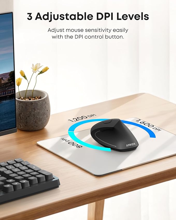 Anker 2.4G Wireless Vertical Ergonomic Optical Mouse&ampAnker Ergonomic Optical USB Wired Vertical Mouse