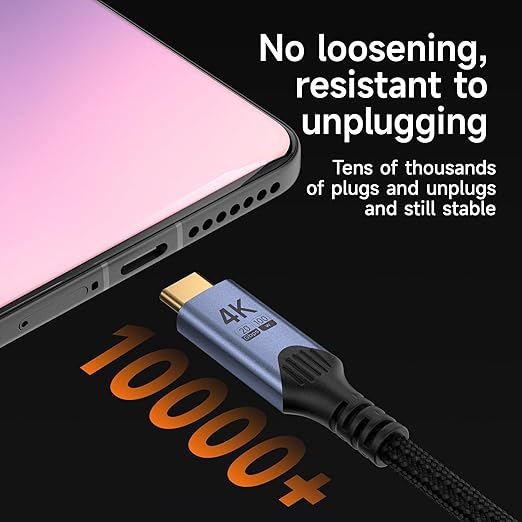 USB-c Cables 2 Pack 6.6FTusbc 3.2 Gen 2x2 Compatible with Thunderbolt 4/320Gbps high Speed Data TransferType C 100W Fast Charging4K@60Hz Video with Monitor/Display/Dock/SSD/Hub.