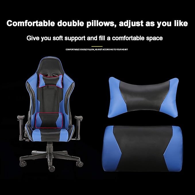 Office Chair Gaming Chair Computer Chair Ergonomic Swivel Chair Recliner Game Chair for AdultsGaming Chair with Headrest and Adjustable ArmrestHigh-Back PU Leather Office Chair Racing STYL