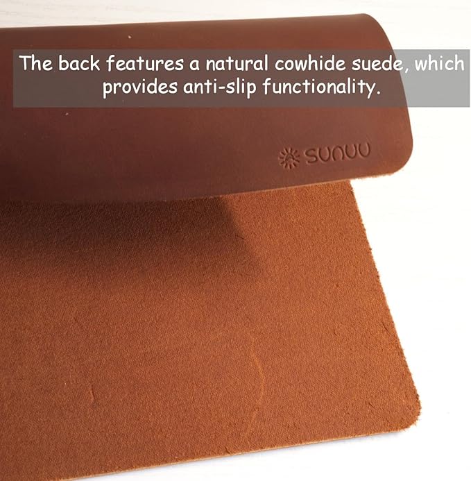Mouse Pad-Premium Full Grain Genuine Leather (Vintage Brown)