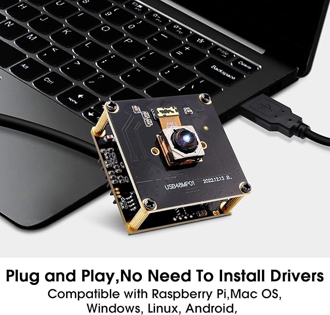 48MP USB Camera Module Ultra HD 8000x6000 Webcam 70 Wide Angle Auto Focus Plug &amp Play for Laptop Raspberry Pi Jetson Nano