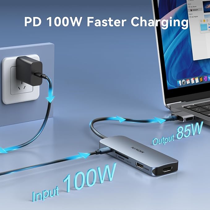 Docking Station for MacBook Pro AirUSB C Docking Station Dual MonitorDual HDMI Adapter Hub for Mac MacBook Pro with 2 HDMI(4K @60Hz) 3 USB3.0SD TF Card Reader and 100W PD USB C Port