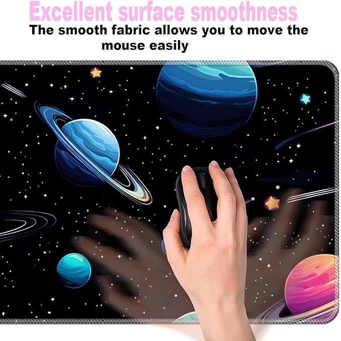 Keyboard Wrist Rest SetMemory Foam Wrist Support Mouse Pad31.5x11.8 Desk Mat for Comfortable Typing &amp Pain ReliefNon-Slip Base for Office &amp Home Use - Space Planet