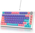 Guffercty kred 75% Gasket Mounted Gaming Keyboard Hot Swappable 82 Key RGB Backlit Wired TKL Mechanical Keyboard with Knob &amp Programmable Macros Custom Linear Switch for MAC Win (82 Purple)