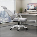 Computer Chair with Footrest Retractable Footrest with Adjustable Lumbar Support Gaming Chair with Foot Rest for HomeBedroomStudyStudentAdultsGrey