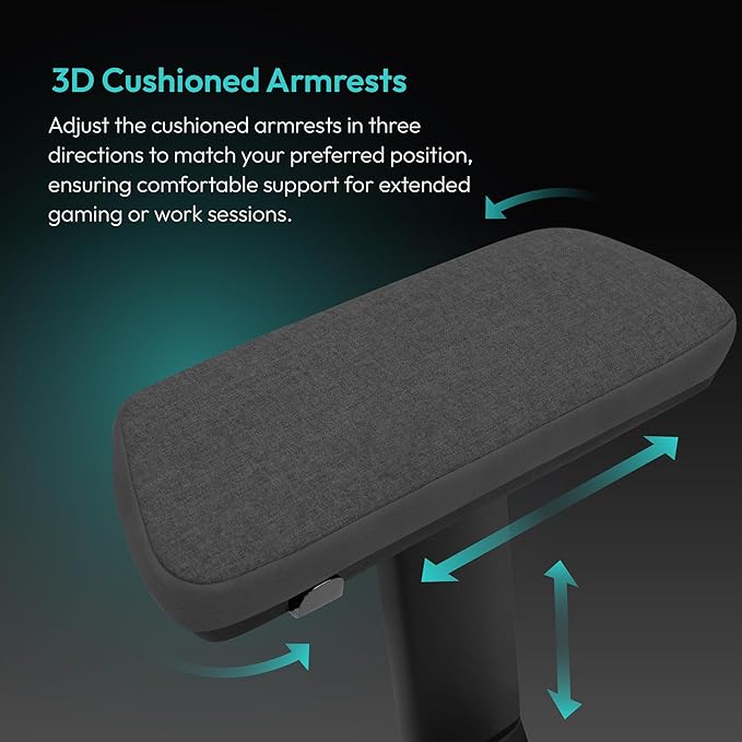 ThunderX3 CORE Smart MESH Gaming Chair Black &amp Dark Grey – Ergonomic Office Chair Automatic Lumbar Support Synchronised Mechanism 3D Armrests Fabric Cover for Users up to 125kg 155-190cm