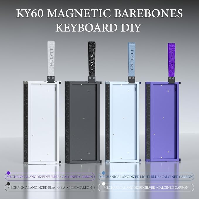 kutethy KY60 Anodizing Aluminum Keyboard Case60% Mechanical Gaming KeyboardFull CNC Hall Effect Keyboard Compatible with Wooting60 Mad60 Win60 GH60 60HE (Mecha Purple)