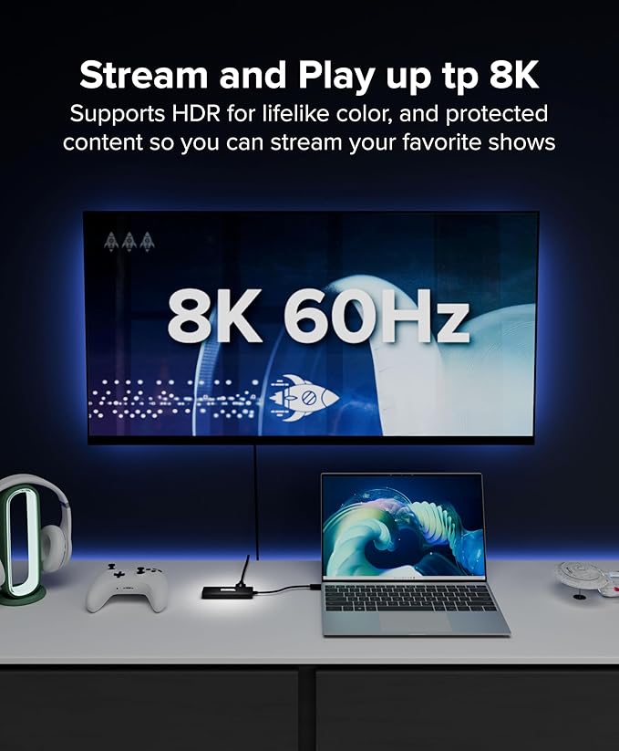 Plugable USB C to HDMI Multi Monitor Adapter | Triple 4K60 Displays | Driverless MST Hub for Windows Chrome OS USB-C Thunderbolt USB4 Laptops | Multi HDMI Ports HDR &amp HDCP Compliant (USBC-MST
