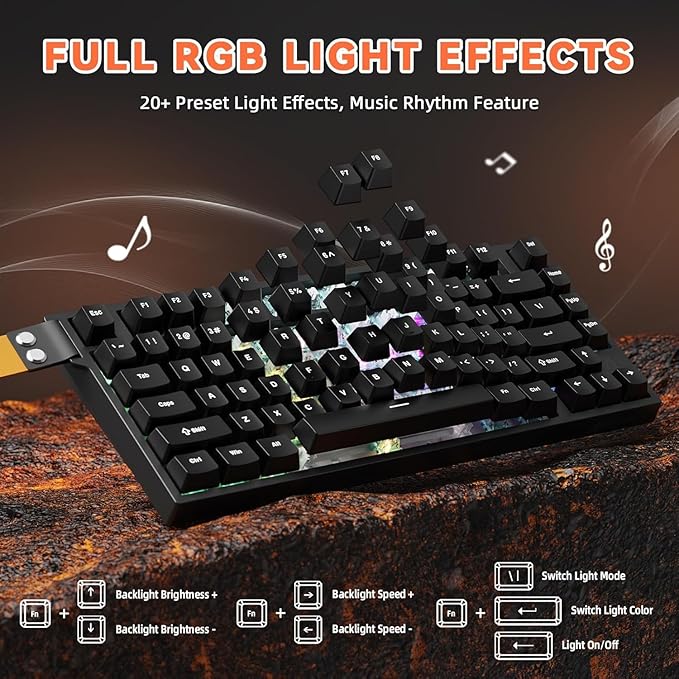 ATTACK SHARK R82 HE Rapid Trigger Wired Mechanical Gaming Keyboard TKL NKRO with 8K Polling0.005mm RT Accuracy256K Scan Rate5 Layer Sound DampedHall Effect Magnetic SwitchDriver for PC Mac(Black)