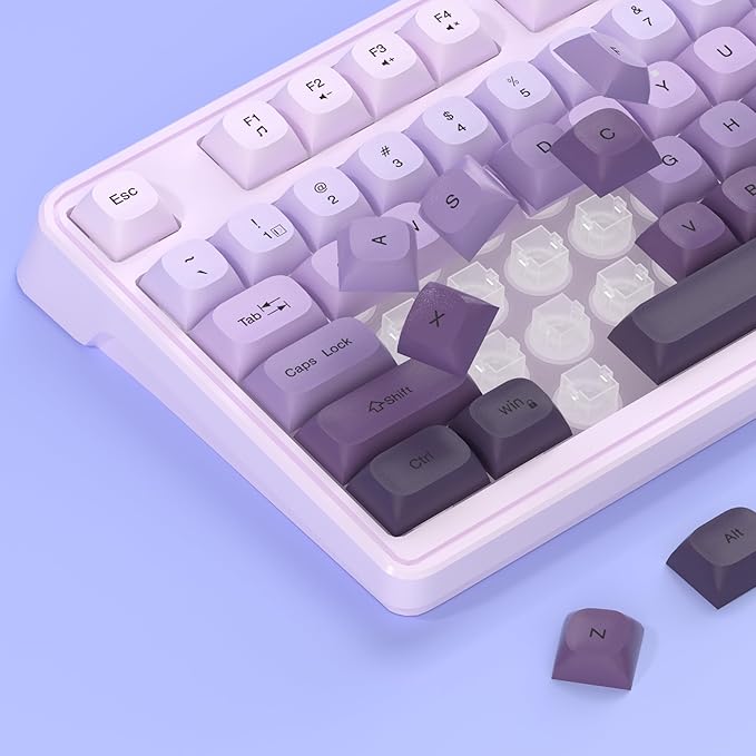 MageGee Gradient Purple Creamy Keyboard and Mouse ComboMageGee GK980 Wired RGB Backlit Keyboard and Gradient Purple Gaming Mouse ComboPC Keyboard and Adjustable Sensitivity Mouse for PC/loptop/MAC