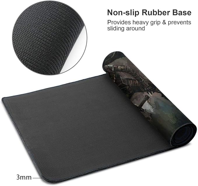 Berserk-Guts Anime Mouse Pad 15.7 X 35.4 Inch (40 X 90 cm) Soft Gaming Mouse Mat Ultra Thick 3mm Extended Large Pattern_1 One Size