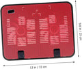 Mikikit Notebook Cooler with Dual Quiet USB Fans and Angles Ergonomic Laptop Cooling Pad Stand for Desk and Bed Use Slip Red Metal Panel Fan