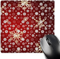 3dRose LLC 8 x 8 x 0.25 Inches Mouse Pad Red/White Christmas Snowflakes (mp_59045_1)