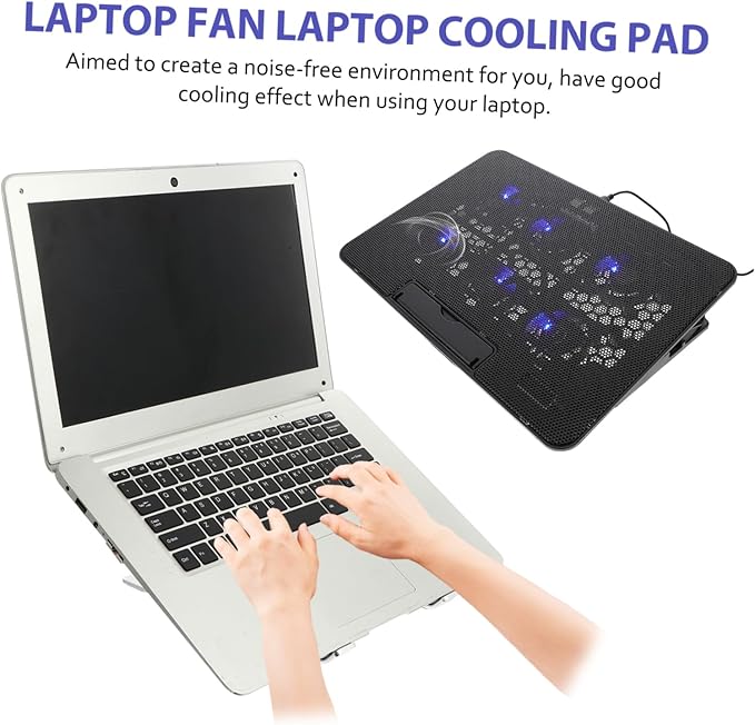 1pc Laptop Cooling Pad Quiet Fans Adjustable Laptop Stand for Improved Cooling Compatible USB Powered Ergonomic Design for Use