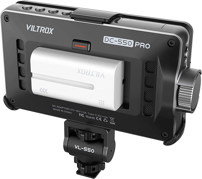 VILTROX 5.5 Inch 1200nits 4K 10bit HDMI Field Monitor Touchscreen 3D LUT Portable Video Kit With Battery On-Camera RGB Parade Histogram Waveform Focus Assist (DC-550 Pro)