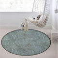 Seafoam White Carpet Round Office Chair Mat for Hardwood Floor Multi-Purpose Soft Mats for Gaming Rolling Chair/Living Room/Study Abstract Victorian Style Floral Leaves Diameter 35.4 in