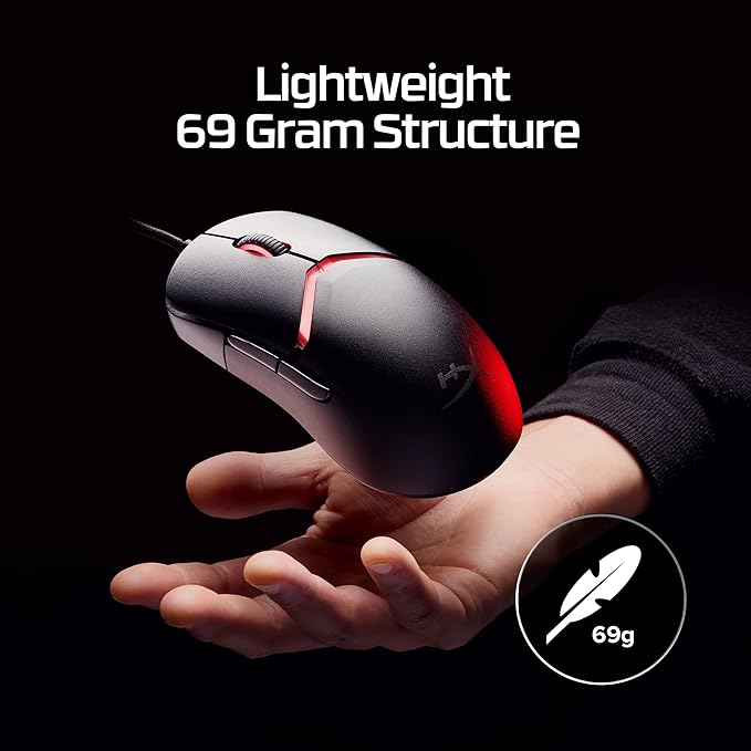 HyperX Pulsefire Saga Pro – Wireless Gaming Mouse for PC Modular Design Interchangeable Parts 4k Polling 72g Lightweight Frame Wireless Instant Pair Black