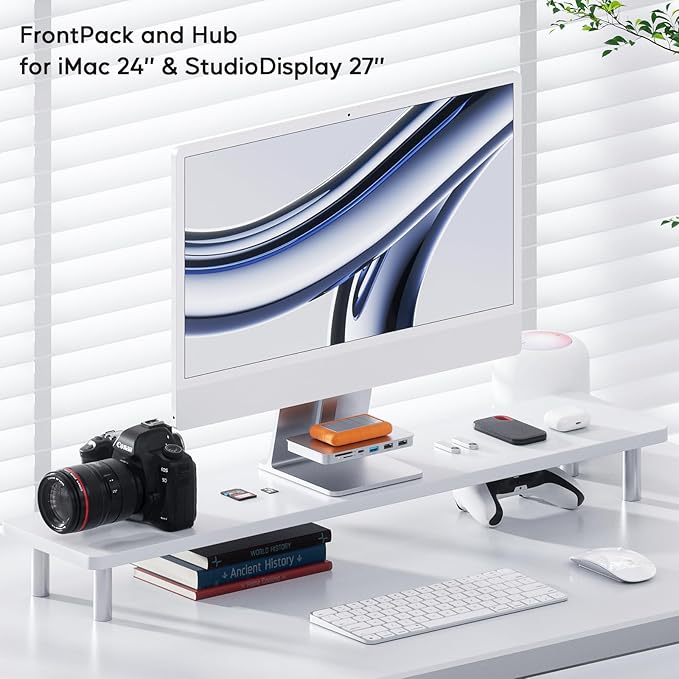 iMac Accessories for i-Mac 2021/2023/2024 PULWTOP USB C Hub for iMac with USB A/C 10Gbps Hub for M1/M3/M4 2 USBA 2.0 SD/TF Card Reader for iMac24 inch &amp Studio Display 2 Sliver