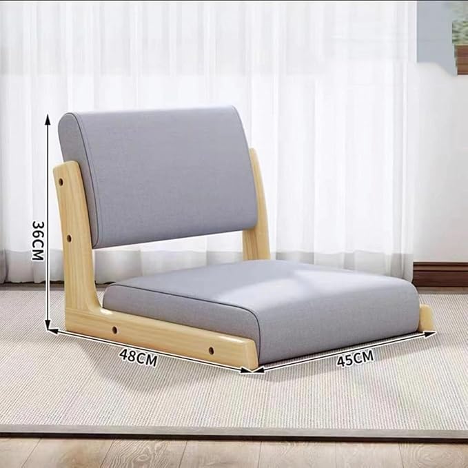 BTZHY Floor Chair Tatami Chair Meditation Floor Chair Living Room Floor Chair Portable Legless Chair for Window Sill Meditation Reading Lazy Susans(Orange LeatherWalnut)