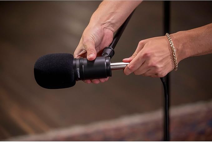 Zoom ZDM-1 Podcast Microphone Pack with On-Stage Stands MS7701B Tripod Mic Stand and XLR Cable