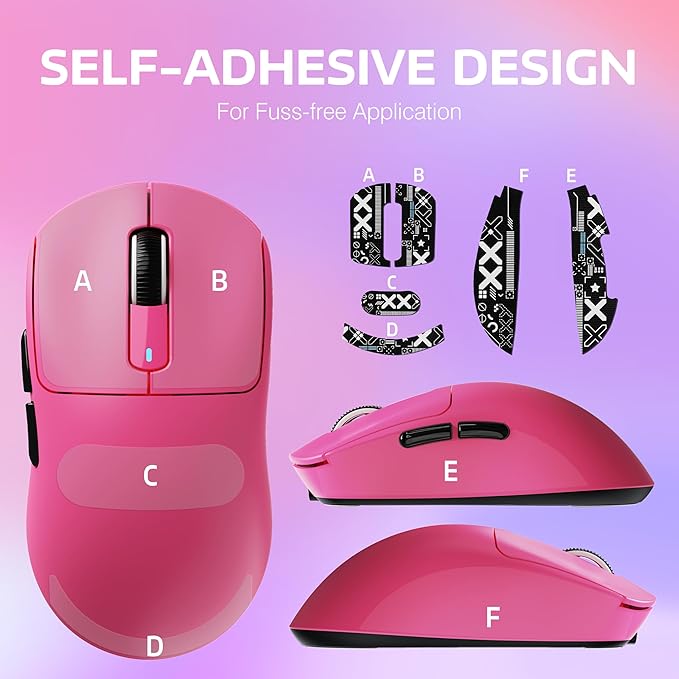 MANBASNAKE × ATTACK SHARK X3 Wireless Gaming Mouse 49g Lightweight Triple Mode Ergonomic Computer Mouse PAW3395 26K DPI Sensor200h Battery Life Griptape Programmable Buttons for PC/Mac/Win (Berry)