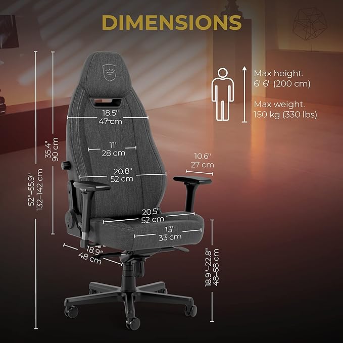 noblechairs Legend Ergonomic Gaming Chair Office Chair with Lumbar Support Fabric Anthracite Edition