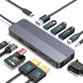 Docking Station 3 Monitors for HP/Dell/Lenovo/MacBook Laptop13 in 1 USB C Hub Computer Docking Station for Laptop with Dual HDMIVGAUSB 3.0Fast Charging PortSD/TF Card Reader3.5mm Audio