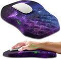 Ergonomic Slope Mouse Pad Wrist Support Wrist Rest Mousepad for Carpal Tunnel Pain Relief with Massage Bulge and Slow Rebound Memory Foam (12x8 inch Galaxy)