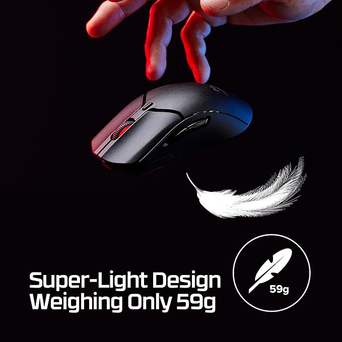 HyperX Pulsefire Haste 2 Mini – Wireless Gaming Mouse for PC Compact Lightweight Bluetooth 2.4GHz White