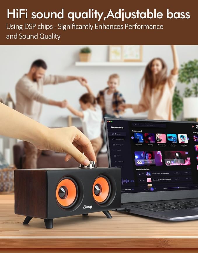 【2026 Update】 USB 2.1 Computer Speakers with Subwoofer 3.5mm/USB Input Pc Speakers with Subwoofer PC/Line-in/Bluetooth Modes Stereo Sound Ideal for Desktops and Laptops