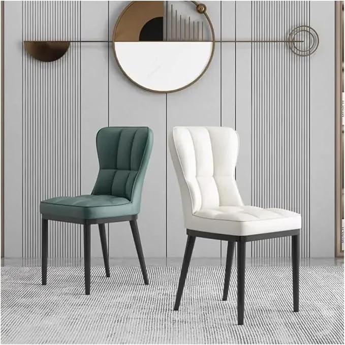 Adjustable Office Computer Chair with Armrest 1pcs Leather Finish Dining Chair with Backrest Sleek Black Legs with Gold Trim(Black)