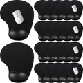 24 Pcs Ergonomic Mouse Pad with Wrist Support Office Mousepad Gaming Black Mouse Mat Wrist Pad Desk Accessories Workspace Organizers Non Slip Silicone Base for Home Office Computer Laptop Travel