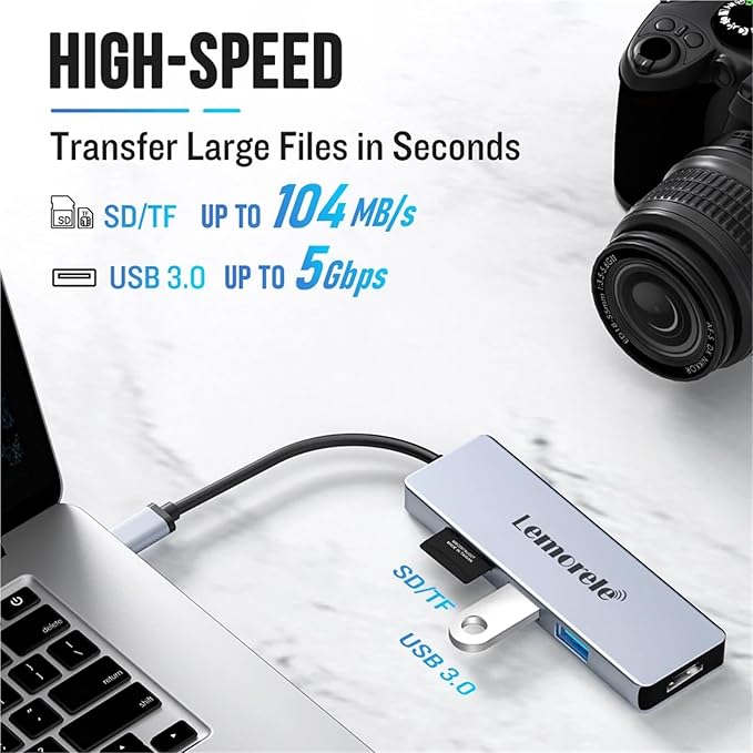 5 Ports USB C HUB Docking Station Type C to Dual HDMI 4K 30Hz USB 2.0 480Mbps SD/TF for PC Laptop Mobile Phone