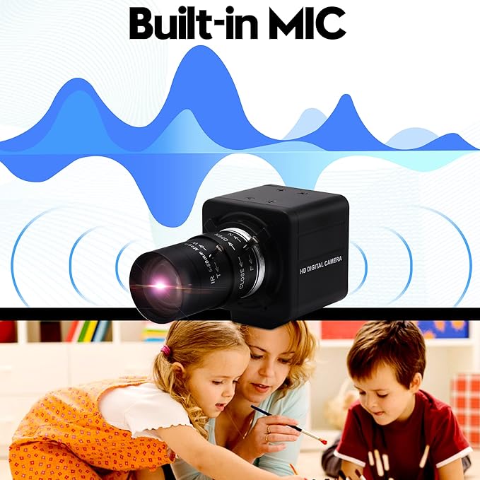 4K Ultra HD 5-50mm Zoom Manual Lens USB Web Camera 2160P IMX317 Sensor 10X Varifocus Close-up USB Webcam for Windows/Linux/Raspberry Pi