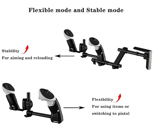 Moginno G3 Pro VR Carbon Fiber Gun Stock Compatible with Meta/Oculus Quest 3S/Quest 3 Controller Accessories Magnetic Gunstock Rifle Adapter with Shoulder Strap Enhance FPS Games Reality Control Fee