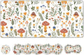 Desk Mat Gaming Mouse Pad Cute Keyboard Wrist Rest Anti-Slip XXL Mouse Pad with Stitched Edges Mushroom Plant Leaf Theme
