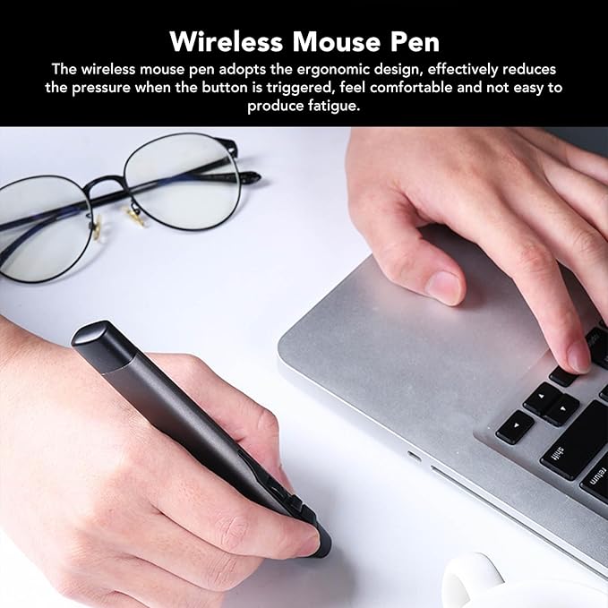 FOSA Wireless Optical Mouse Pen 2.4GHz USB Input Mouse Rechargeable Ergonomic Design 2 Modes for Notebook Desktop 1200 DPI 4 Button
