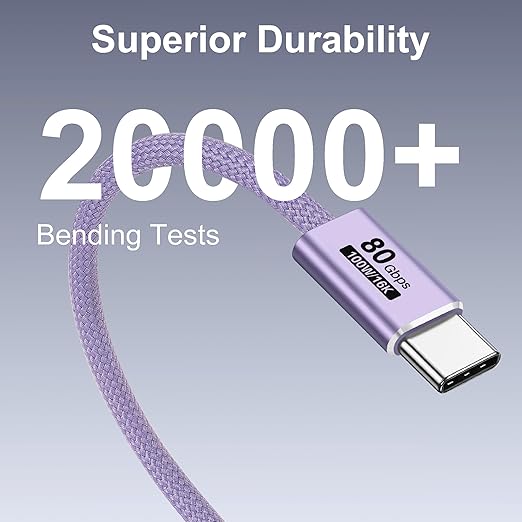 SHULIANCABLE USB C Cable USB 4 Data Cable80Gbps Data Sync Supports 16K/8K DisplaysCompatible with Thunderbolt 4/3 USB C Monitors MacBookHub Docking (Orange 3.3FT/1M)