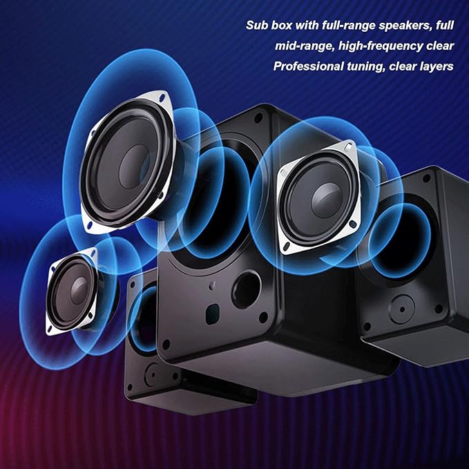 Goshyda Gaming Desktop Speaker Subwoofer RGB Small Speakers with USB for TV Computer Phone