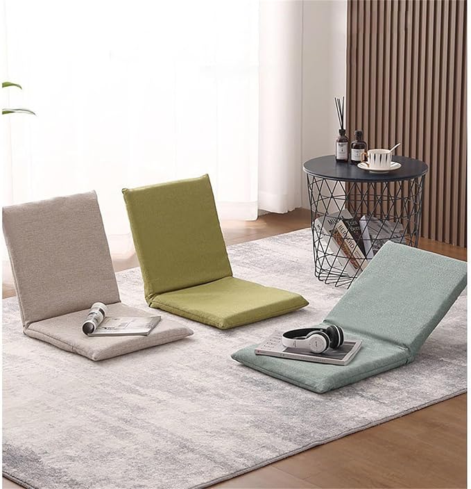 Floor Chair Adjustable Meditation Chair 5-Position Multiangle Padded Floor Chair Folding Floor Gaming Chair for Meditation Seminars Reading TV Watching or GamingBrownL