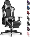 GTPLAYER Gaming Chair with Footrest Speakers Video Game Chair Bluetooth Music Heavy Duty Ergonomic Computer Office Desk Chair