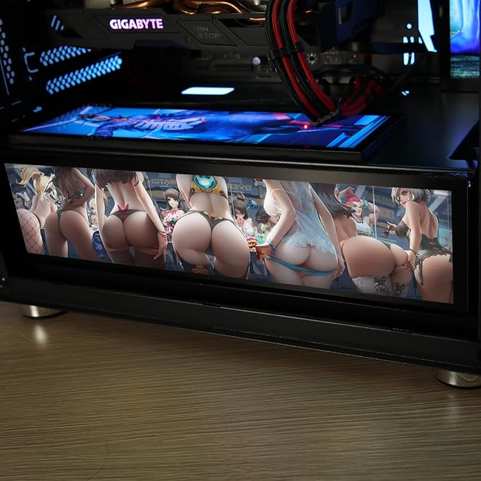 Vetroo B6 Display Board w/LED Lights for Computer PC Case Decor Full HD 2K Multi-Mode Function 12.2 x 3.1 (Horizontal B6)