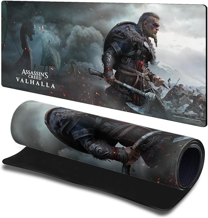 Head Case Designs Officially Licensed Assassin's Creed Male Eivor Raid Valhalla Graphics 23.62 x 11.81 x 0.12 inches (600 x 300 mm) - L Gaming Office Desk PC Keyboard Mouse Mat Pad