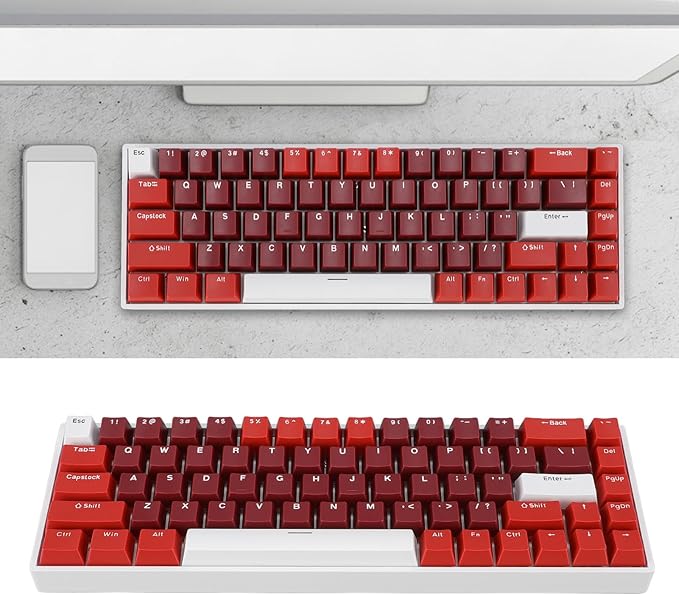 Zunate 68 Key Wired Mechanical Keyboard RGB Backlit Mechanical Gaming Keyboard with Red Switch Ergonomic for Computer with USB Port Type C Wired RGB Multiple Lighting Modes